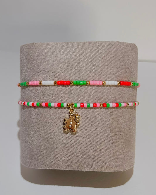 Gingerbread Man Bracelet Set